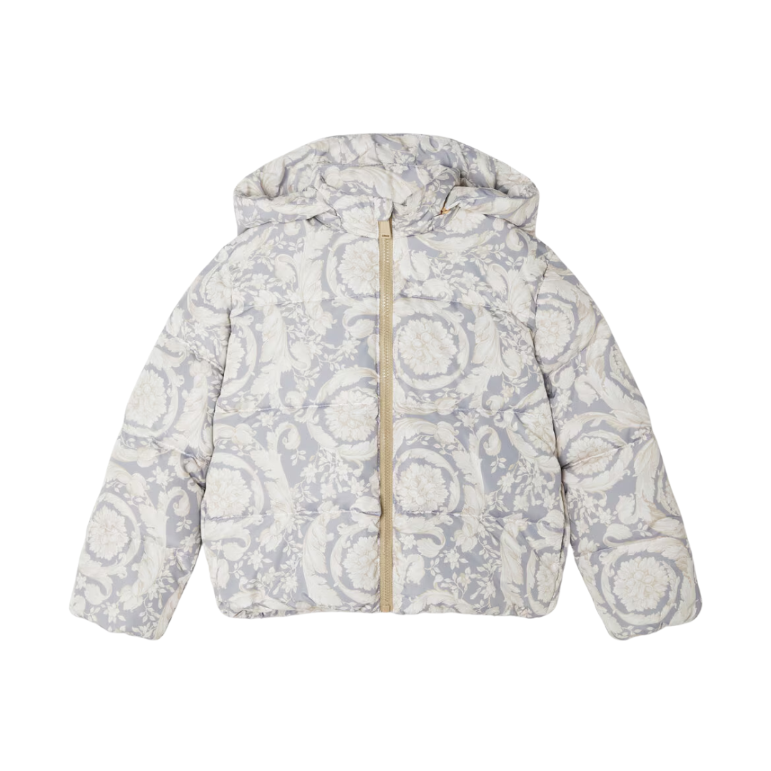 VERSACE PUFFER JACKET featuring Barocco Kids print available at Lestyle Boutique Melbourne