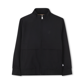 BOSS kids plain zipped sweatshirt featuring zip-front closure available at Lestyle Boutique Melbourne
