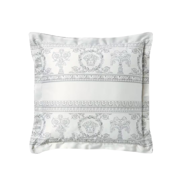 Versace Pillow featuring I ♥ Baroque print, reversible with two tones and frame trim available at Lestyle Boutique Melbourne