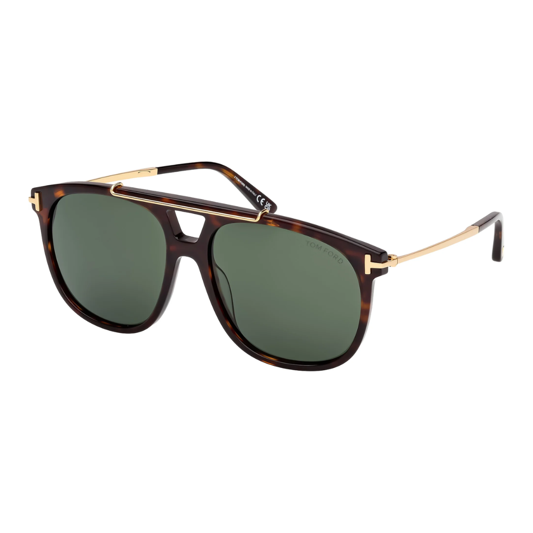 Tom Ford Sam-02 sunglasses with dark havana full-rim acetate frame and green lenses, available at Lestyle Boutique Melbourne