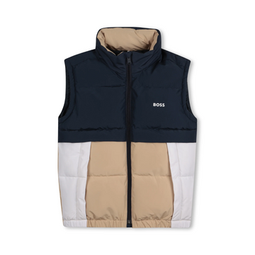 BOSS KIDS SLEEVELESS PUFFER JACKET featuring zip fastening available at Lestyle Boutique Melbourne