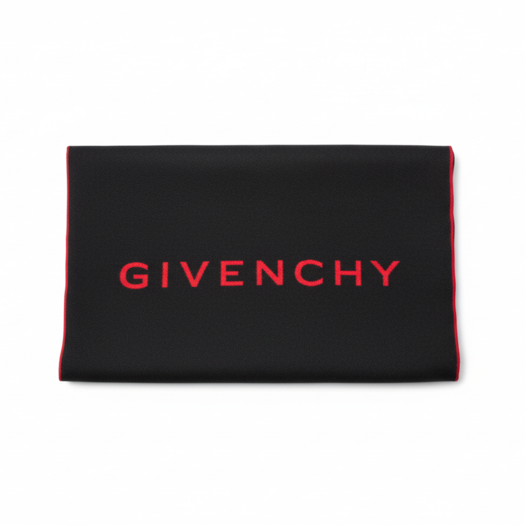 GIVENCHY SCARF featuring red logo lettering available at Lestyle Boutique Melbourne