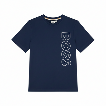BOSS TSHIRT featuring vertical logo print available at Lestyle Boutique Melbourne