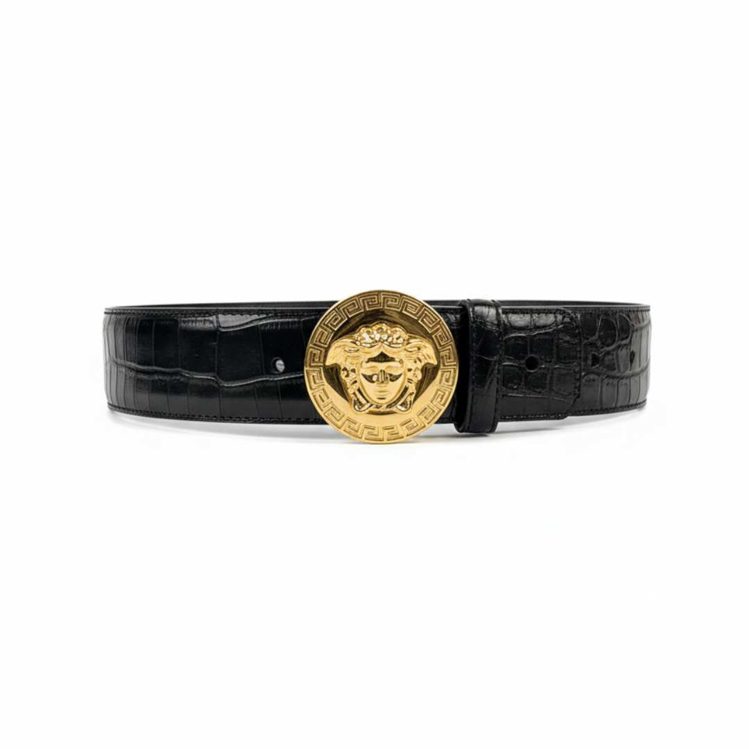 VERSACE BELT featuring GOLD MEDUSA BUCKLE available at Lestyle Boutique Melbourne