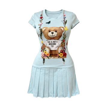 MOSCHINO DRESS featuring teddy bear on a floral swing available at Lestyle Boutique Melbourne