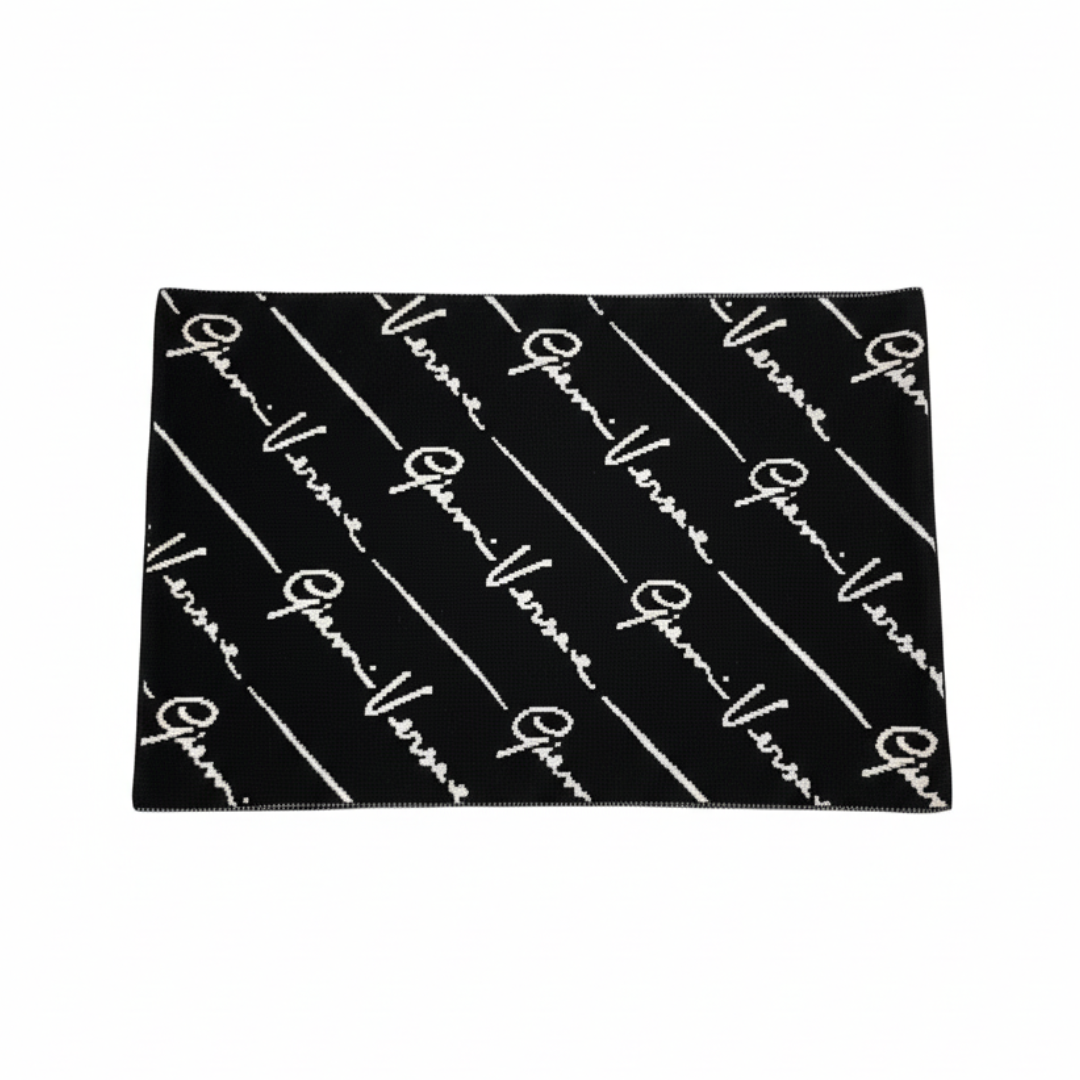 Versace scarf featuring signature script pattern available at Lestyle Boutique Melbourne