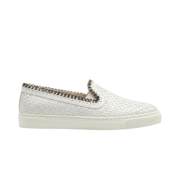 Louis Leeman slip-on shoes with a woven upper and braided edge stitching, available at Lestyle Boutique Melbourne