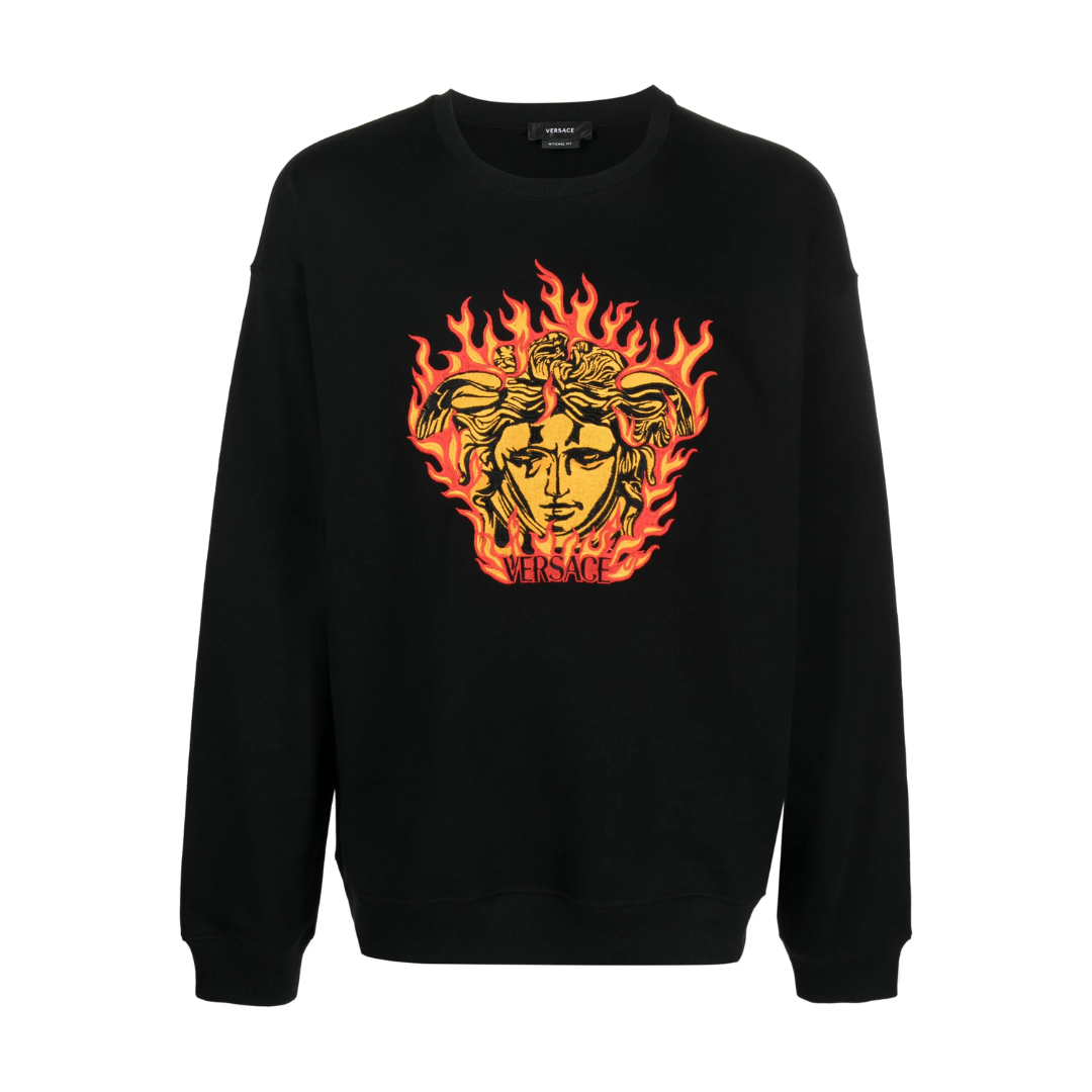 Versace sweatshirt with Medusa flame-embroidered available at Lestyle Boutique Melbourne