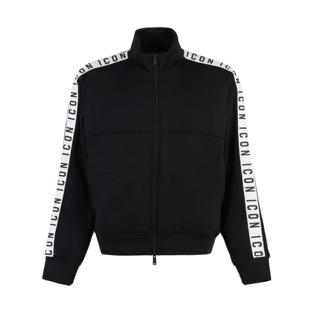 DSQUARED2 DEAN FULL-ZIP NYLON SWEATSHIRT featuring contrasting logoed bands along the sleeves available at Lestyle Boutique Melbourne