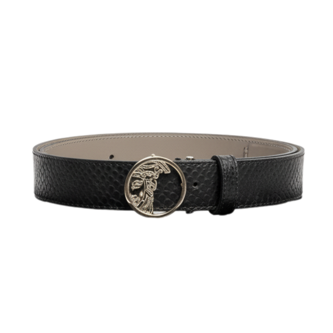 Versace Collection Belt featuring round Medusa buckle available at Lestyle Boutique Melbourne