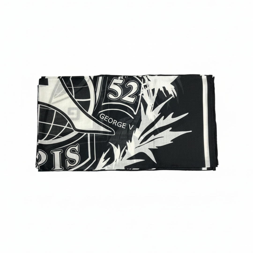 Givenchy scarf featuring graphic monochrome pattern available at Lestyle Boutique Melbourne