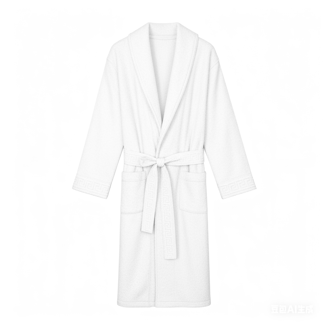 Versace bathrobe featuring Greek key belt trim available at Lestyle Boutique Melbourne