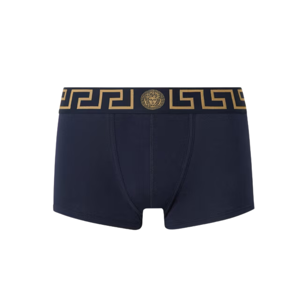 Versace greca border trunks featuring Greca border with Medusa motif available at Lestyle Boutique Melbourne