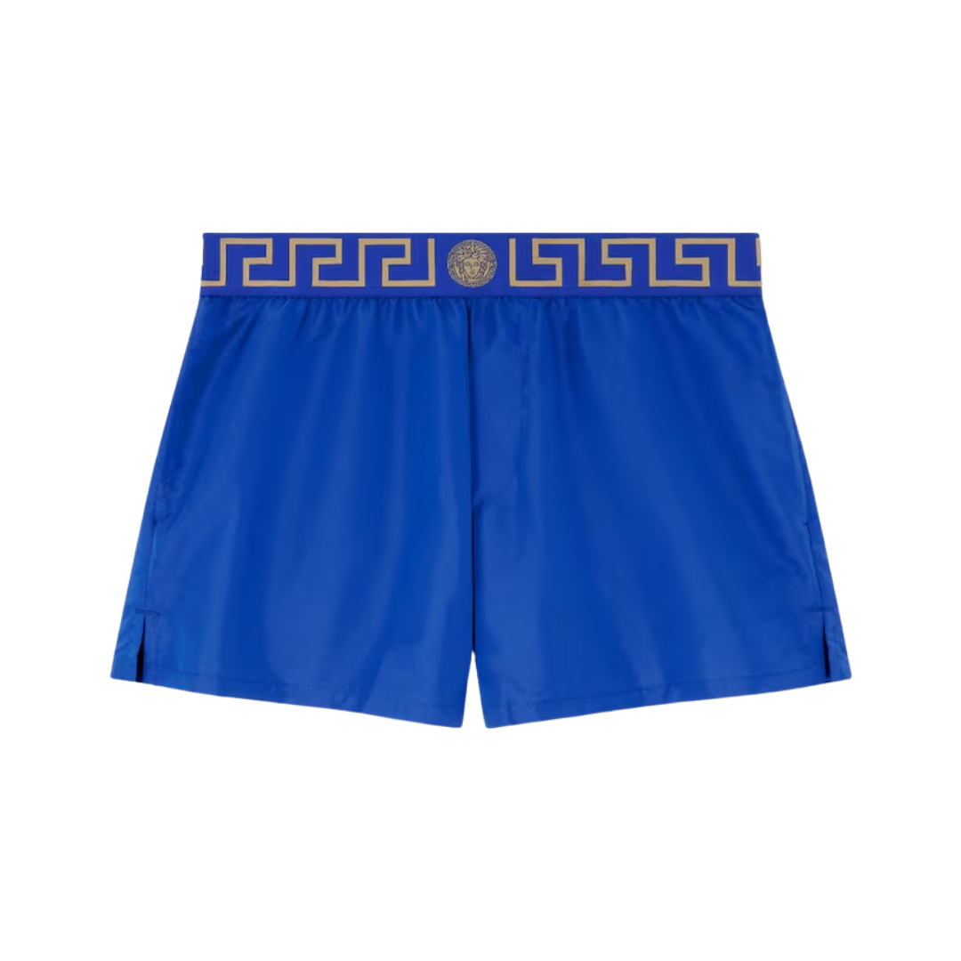 VERSACE SWIM SHORTS featuring Greca border and Medusa motif on waistband available at Lestyle Boutique Melbourne