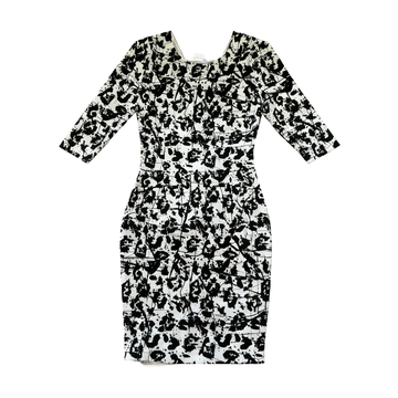 Roberto Cavalli dress featuring a black and white abstract print available at Lestyle Boutique Melbourne