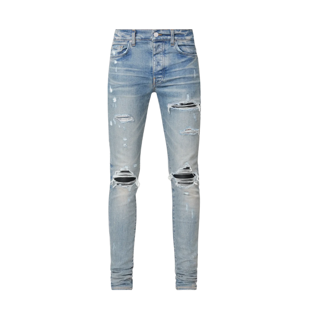 AMIRI JEANS featuring distressed, ripped knee details and vintage-wash finish available at Lestyle Boutique Melbourne