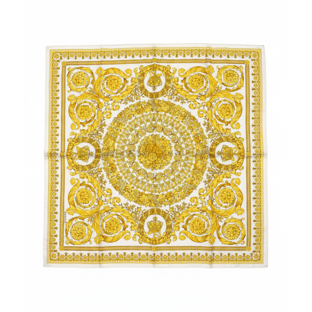 VERSACE SILK SCARF featuring GOLDEN BAROQUE PATTERN available at Lestyle Boutique Melbourne
