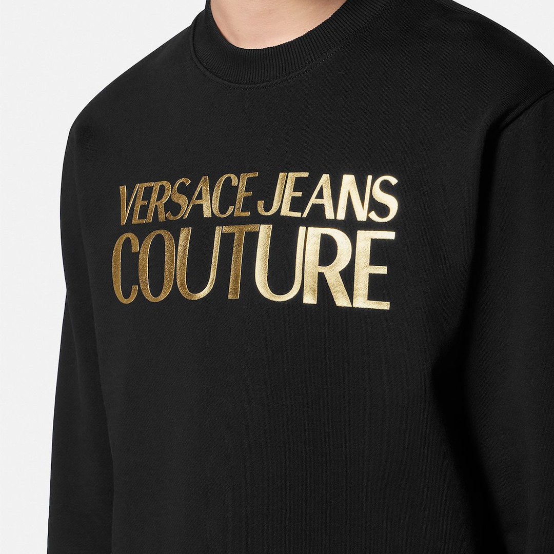 VERSACE JEANS COUTURE Sweatshirt featuring gold foil logo available at Lestyle Boutique Melbourne