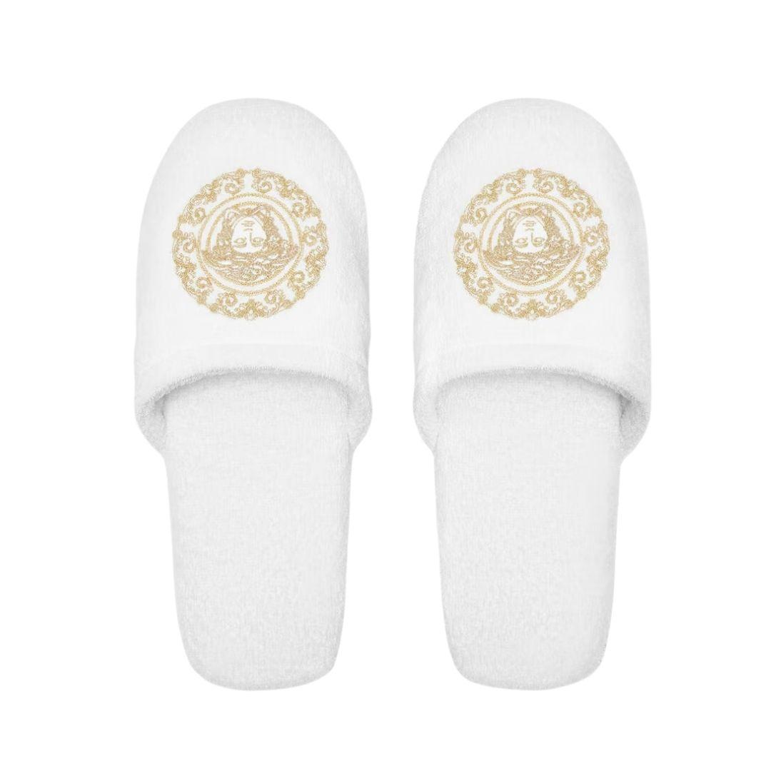 VERSACE SLIPPERS featuring Medusa Gala embroidery available at Lestyle Boutique Melbourne