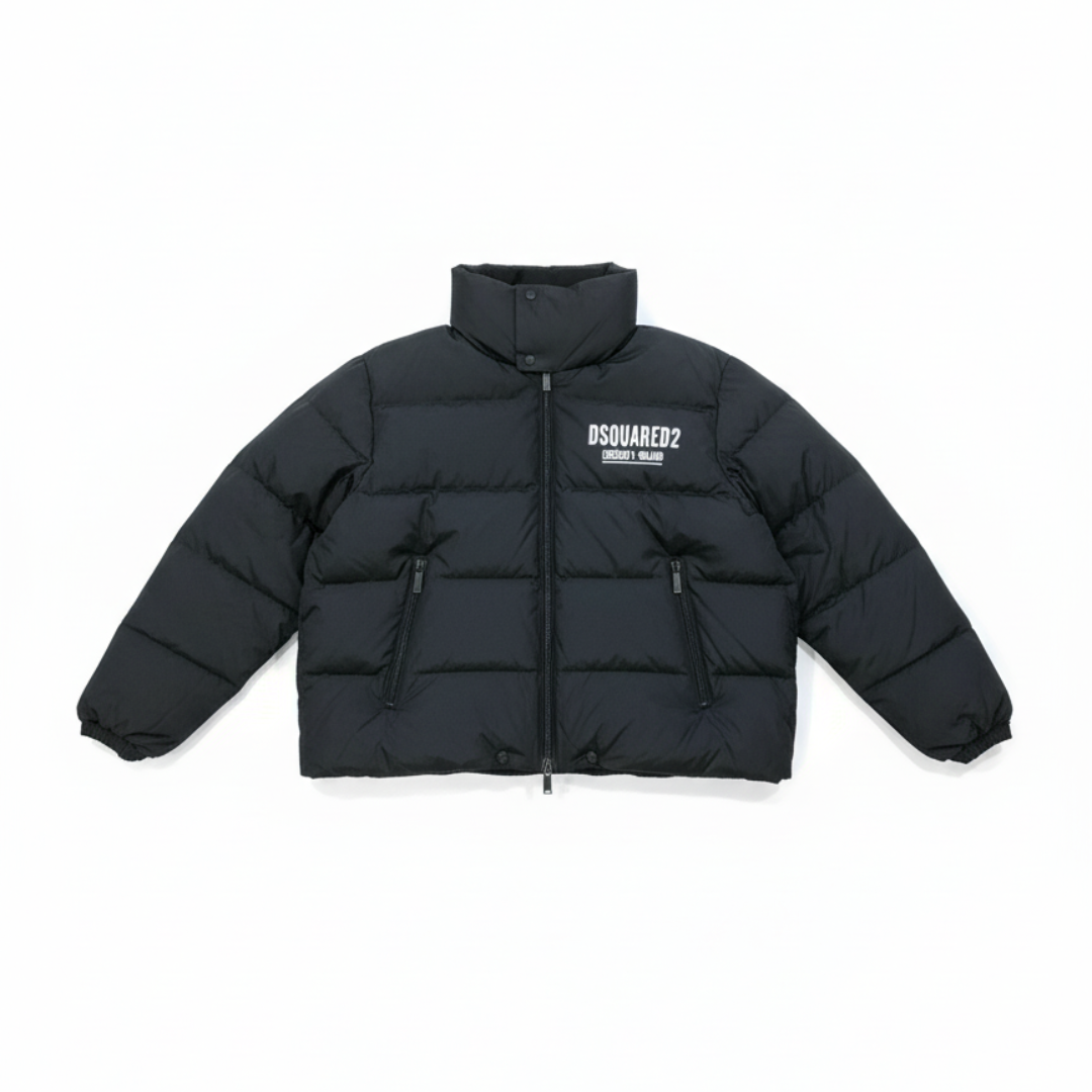 DSQUARED2 puffer jacket featuring logo on chest available at Lestyle Boutique Melbourne