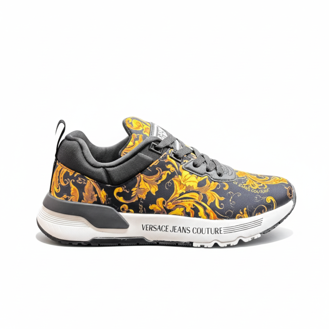 VERSACE JEANS COUTURE SNEAKER featuring ornate gold baroque print available at Lestyle Boutique Melbourne