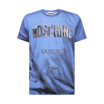 MOSCHINO T-shirt featuring bold logo print available at Lestyle Boutique Melbourne