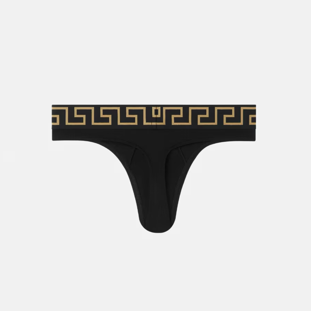 VERSACE GRECA BORDER THONG featuring Medusa motif available at Lestyle Boutique Melbourne