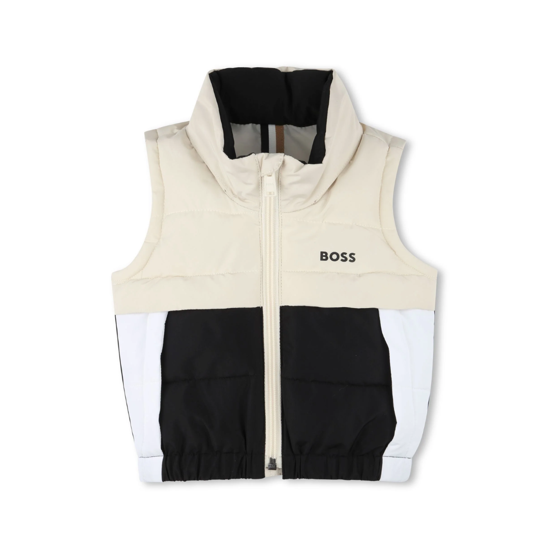BOSS KIDS VEST HOODIE featuring color-block design available at Lestyle Boutique Melbourne