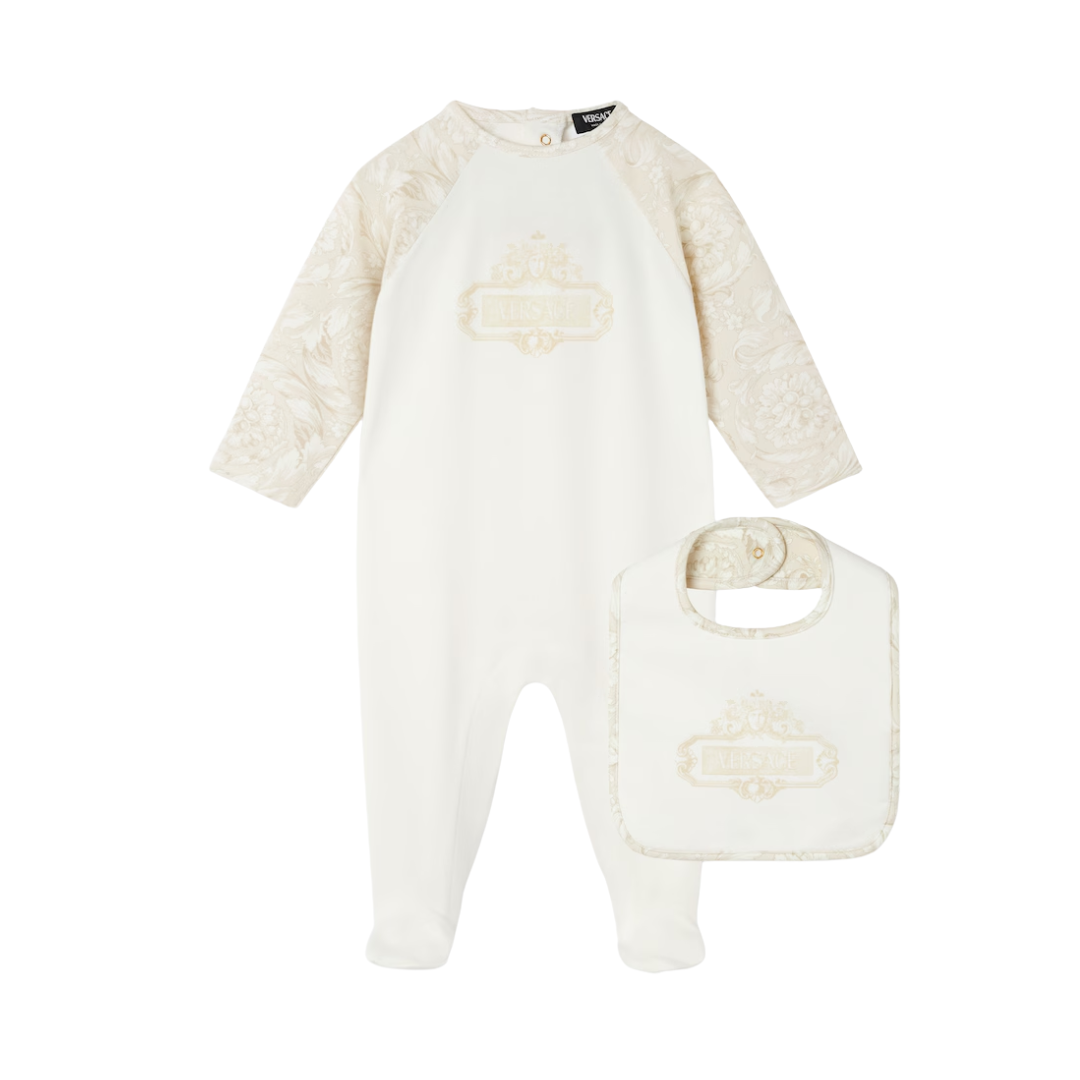 VERSACE SLEEPSUIT featuring Barocco print and Classical Hall Logo graphics available at Lestyle Boutique Melbourne