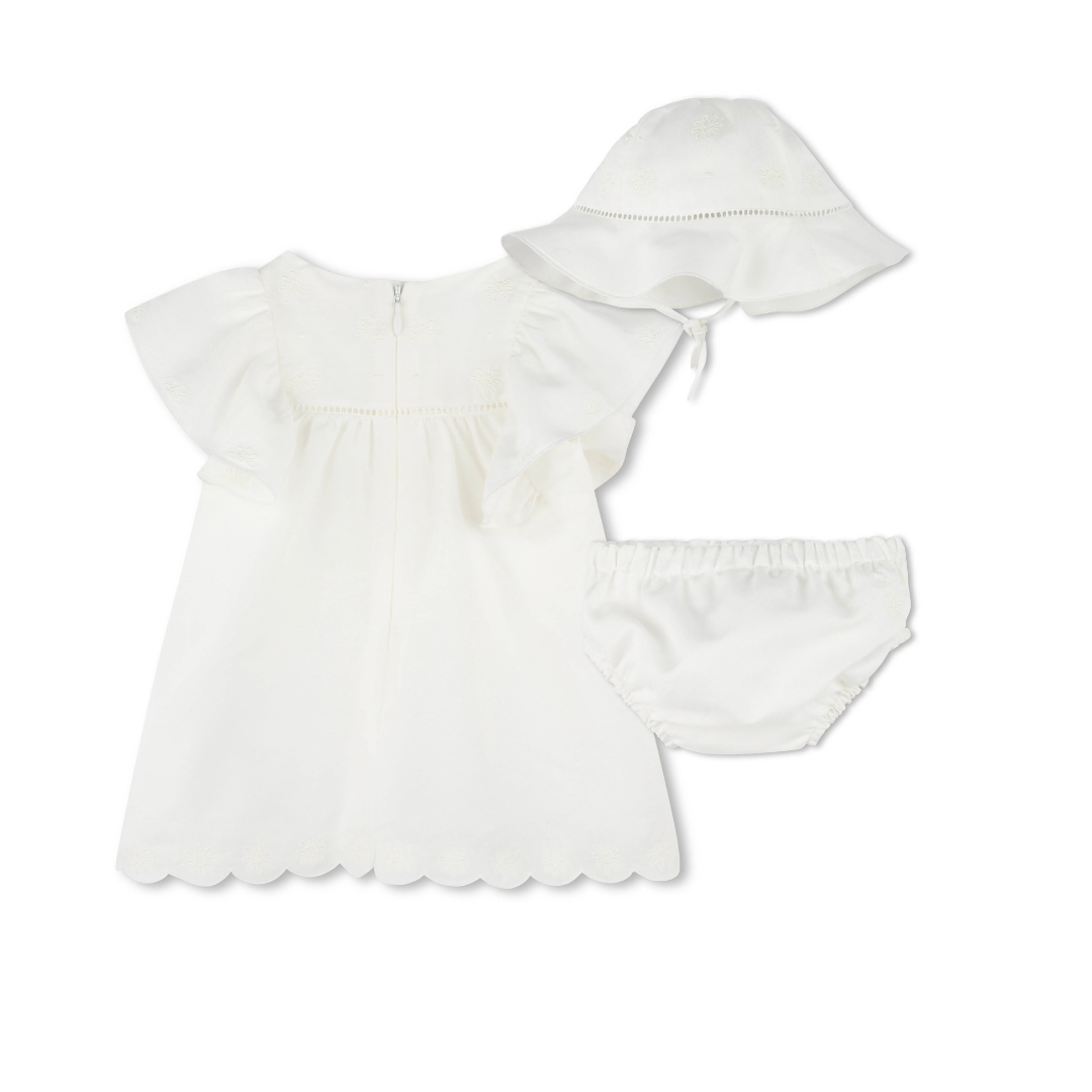 CHLOE KIDS DRESS featuring eyelet embroidery and scalloped hem available at Lestyle Boutique Melbourne