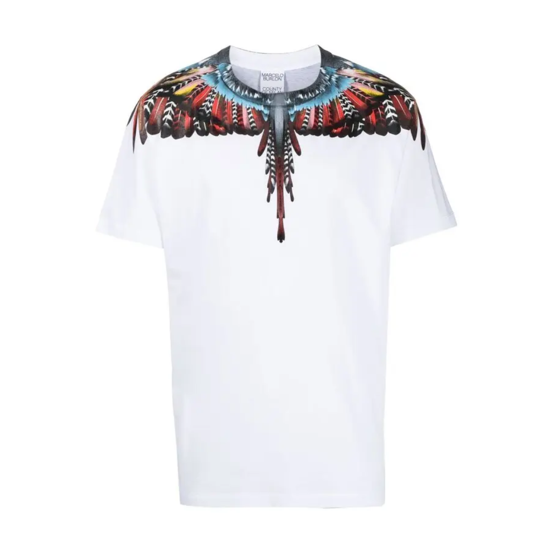 MARCELO BURLON T-SHIRT featuring winged feather graphic available at Lestyle Boutique Melbourne