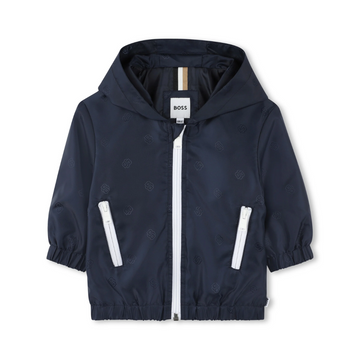 BOSS KIDS Hooded windbreaker featuring logo pattern available at Lestyle Boutique Melbourne
