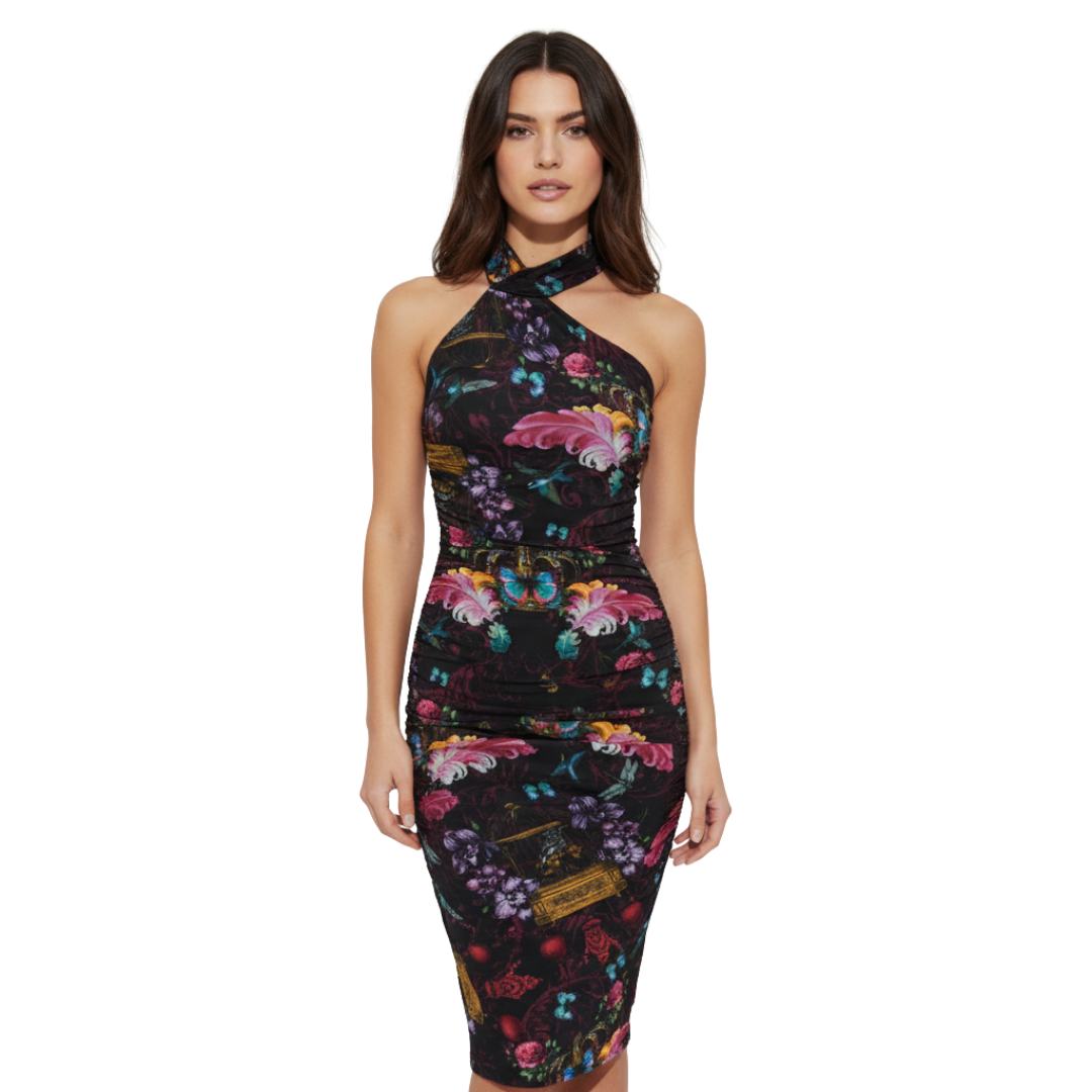 Versace Jeans Couture dress featuring colorful print available at Lestyle Boutique Melbourne