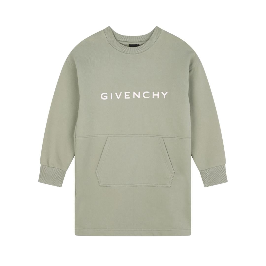 GIVENCHY Kids crew-neck jersey dress in sage green available at Lestyle Boutique Melbourne