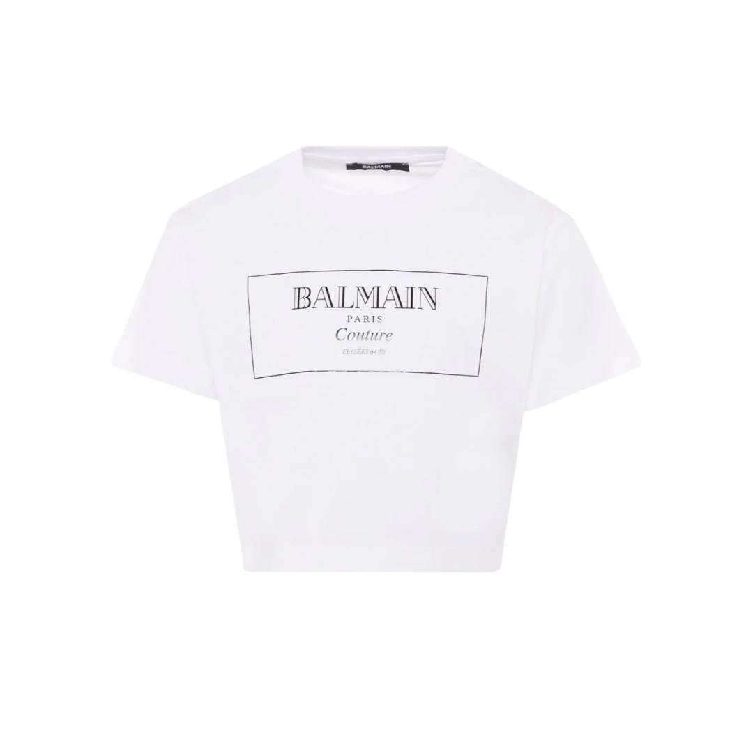 BALMAIN KIDS T-SHIRT featuring couture print on chest available at Lestyle Boutique Melbourne