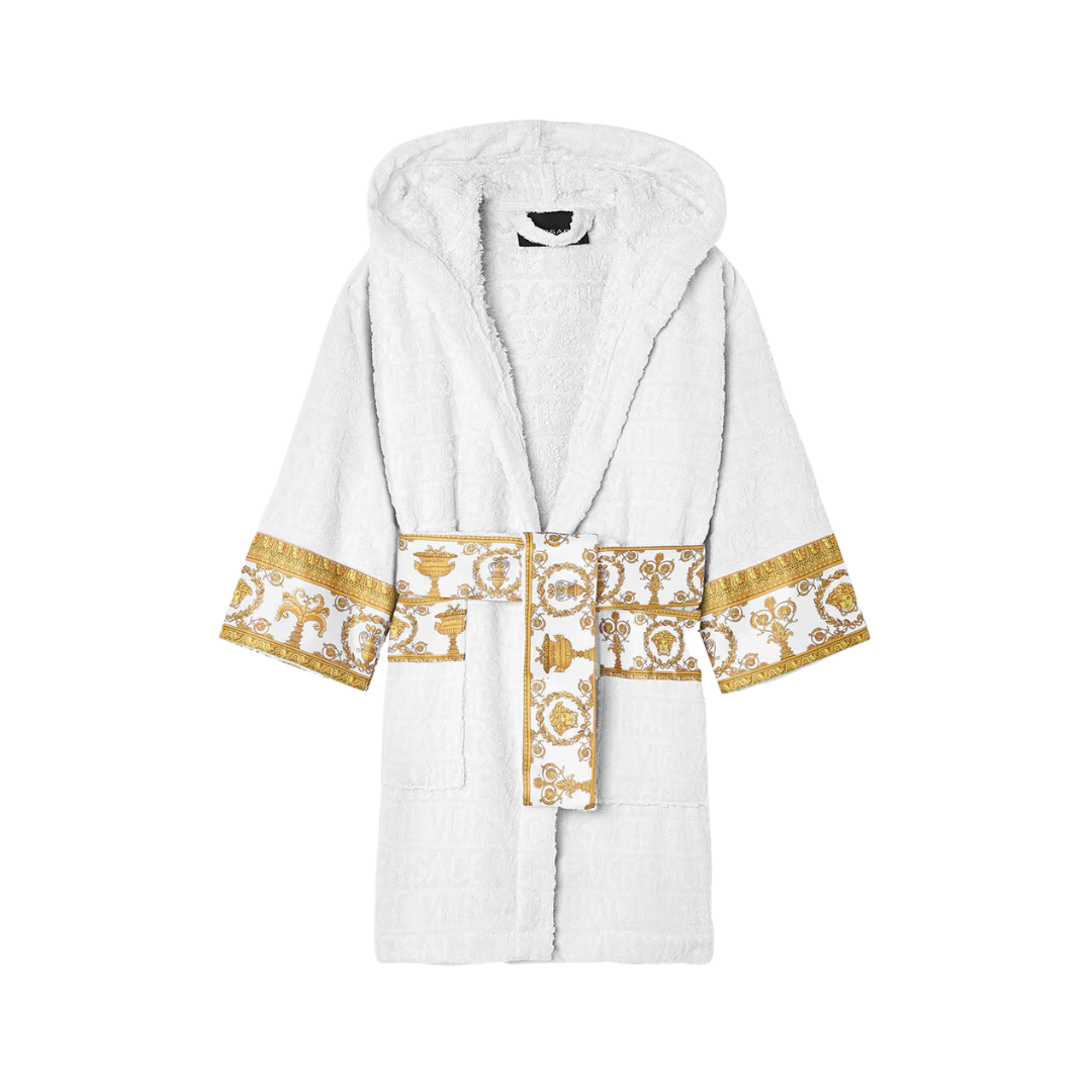 VERSACE BATHROBE KIDS featuring gold baroque trim available at Lestyle Boutique Melbourne