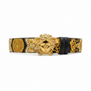 Versace belt featuring gold-tone Medusa buckle available at Lestyle Boutique Melbourne