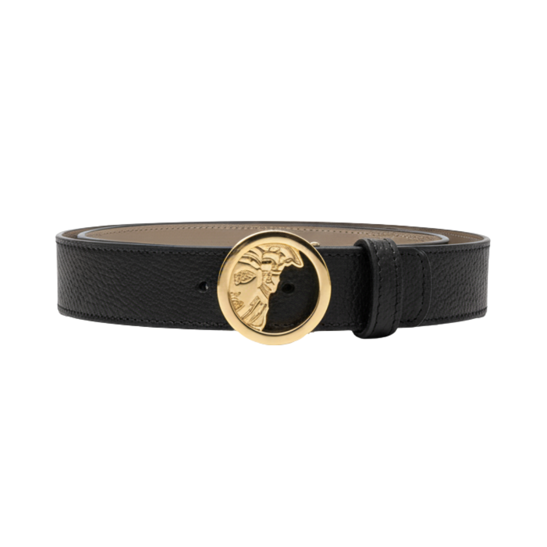 Versace belt featuring gold Medusa buckle available at Lestyle Boutique Melbourne