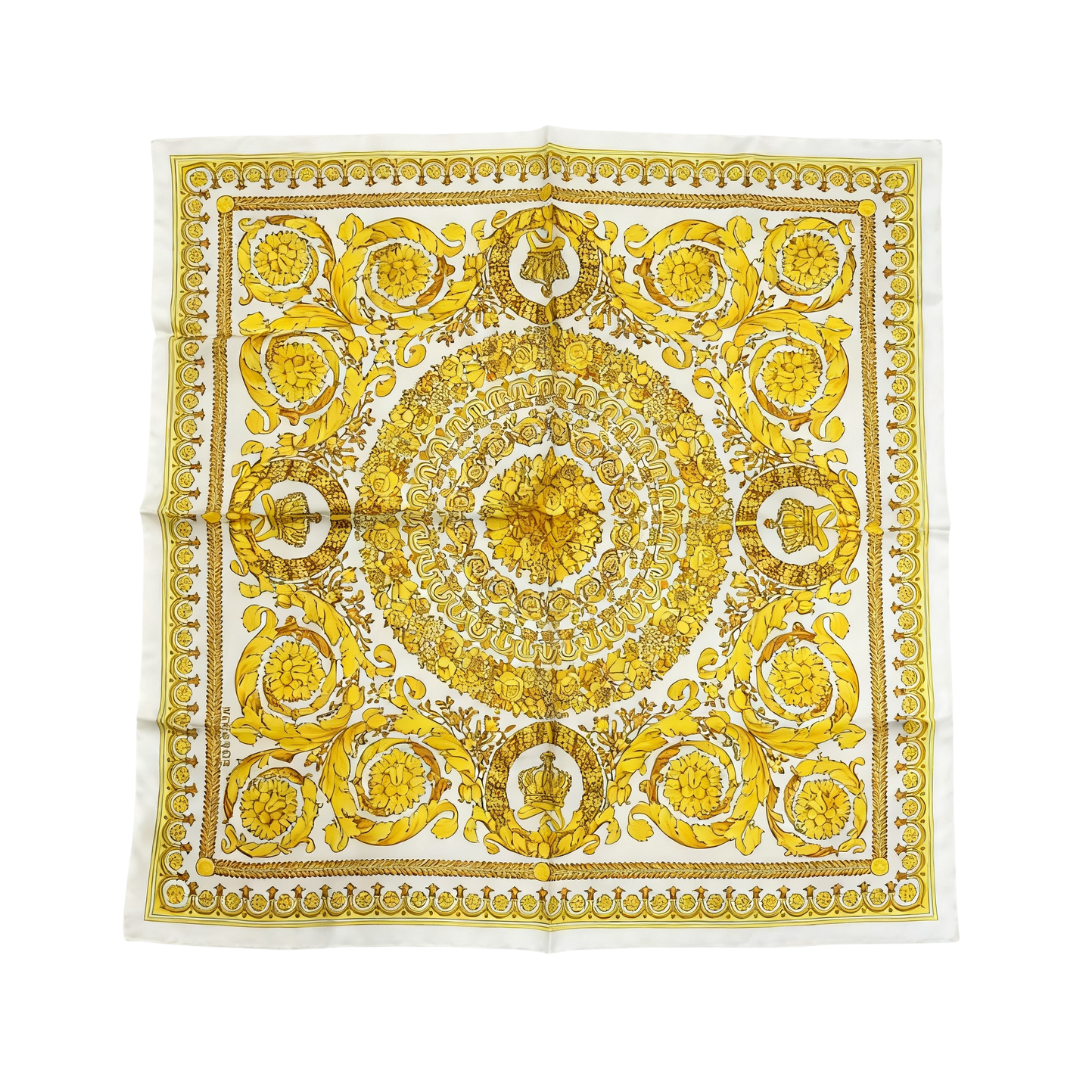 VERSACE SCARF featuring ornate gold baroque pattern available at Lestyle Boutique Melbourne