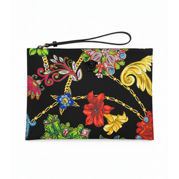 VERSACE CLUTCH featuring colorful baroque print available at Lestyle Boutique Melbourne