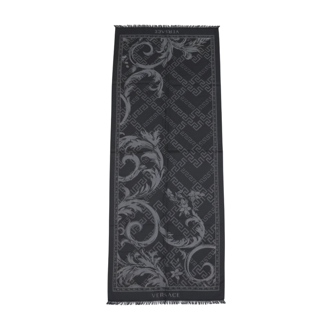 Versace scarf featuring Medusa head and Greek key pattern available at Lestyle Boutique Melbourne