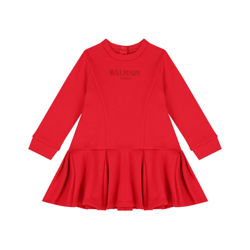 Balmain Younger Girls Logo Dress Set featuring logo print available at Lestyle Boutique Melbourne