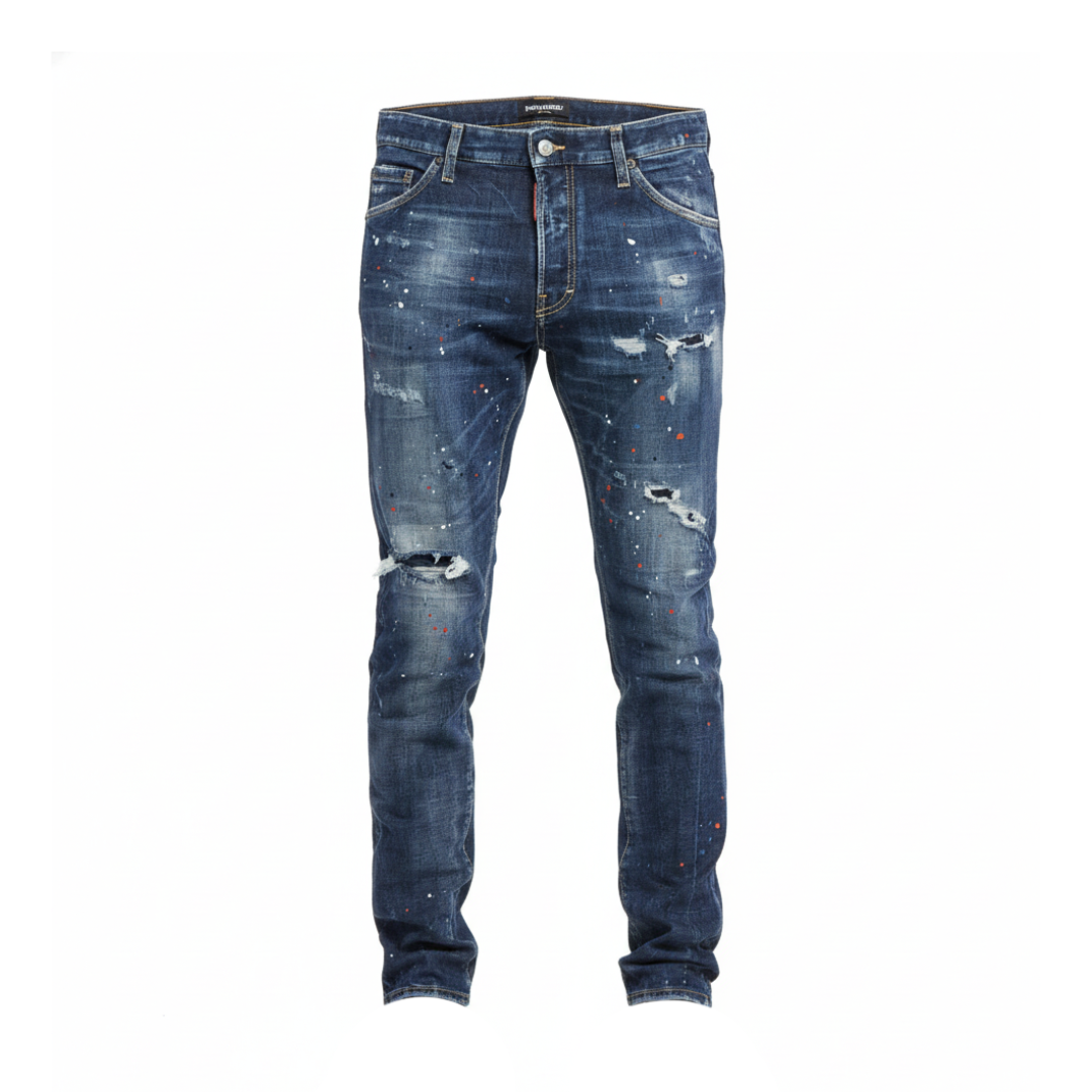 Dsquared jeans featuring paint splatter detailing available at Lestyle Boutique Melbourne