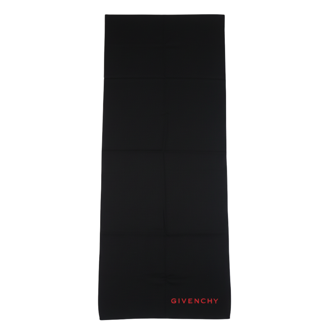 Givenchy scarf with red embroidered logo on navy fabric available at Lestyle Boutique Melbourne
