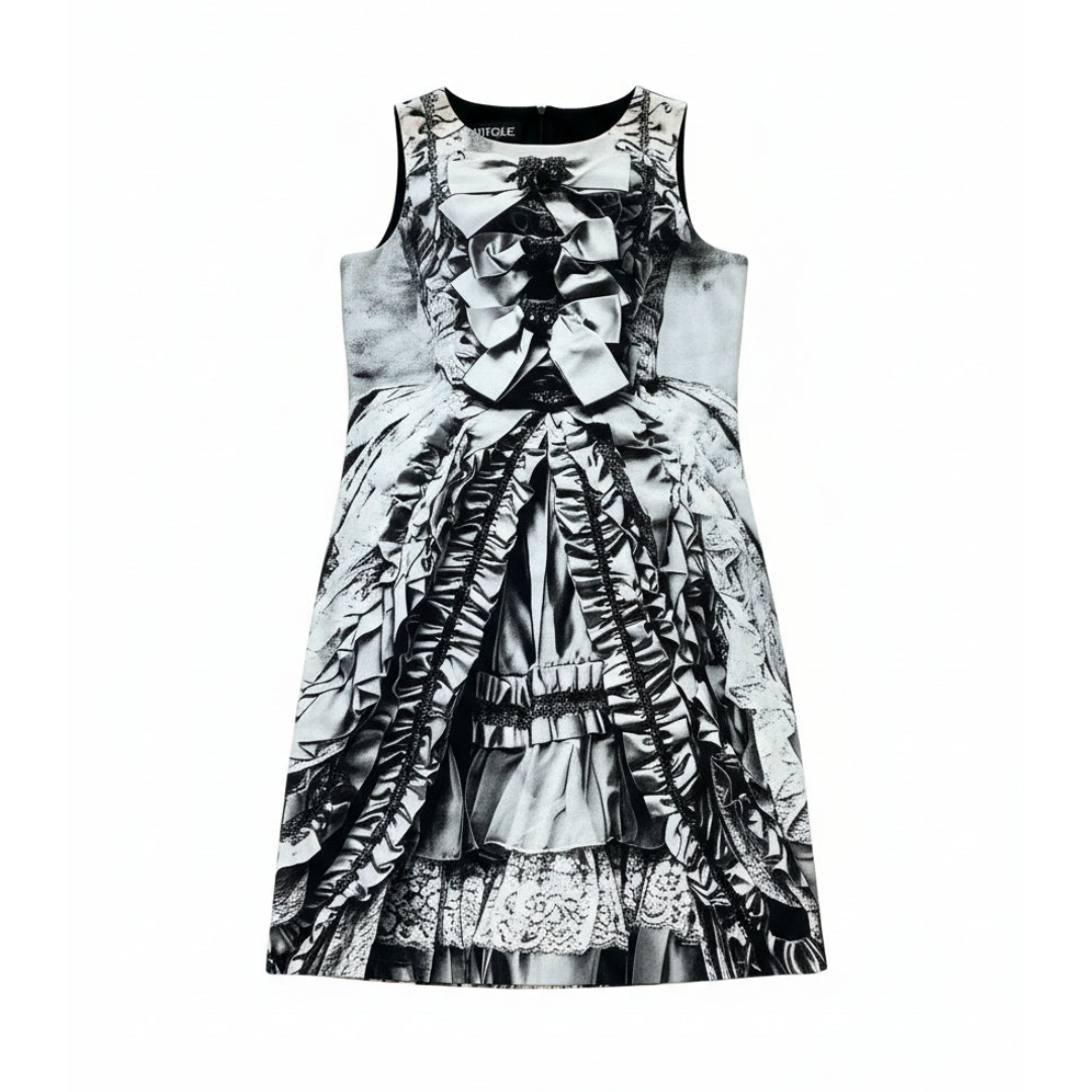 MOSCHINO DRESS featuring a dramatic bow and ruffled print available at Lestyle Boutique Melbourne