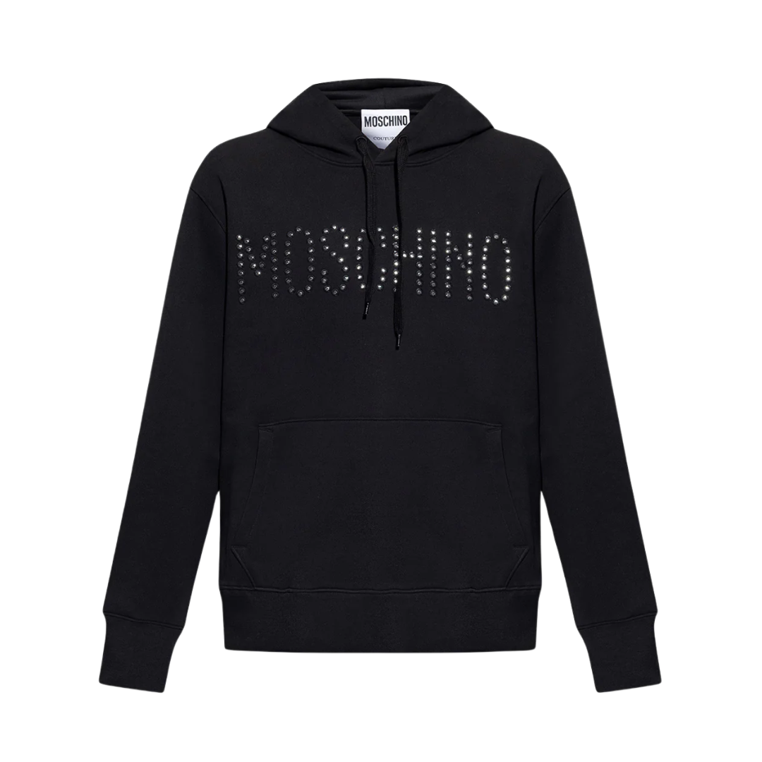 MOSCHINO Sweatshirt featuring rhinestone logo available at Lestyle Boutique Melbourne