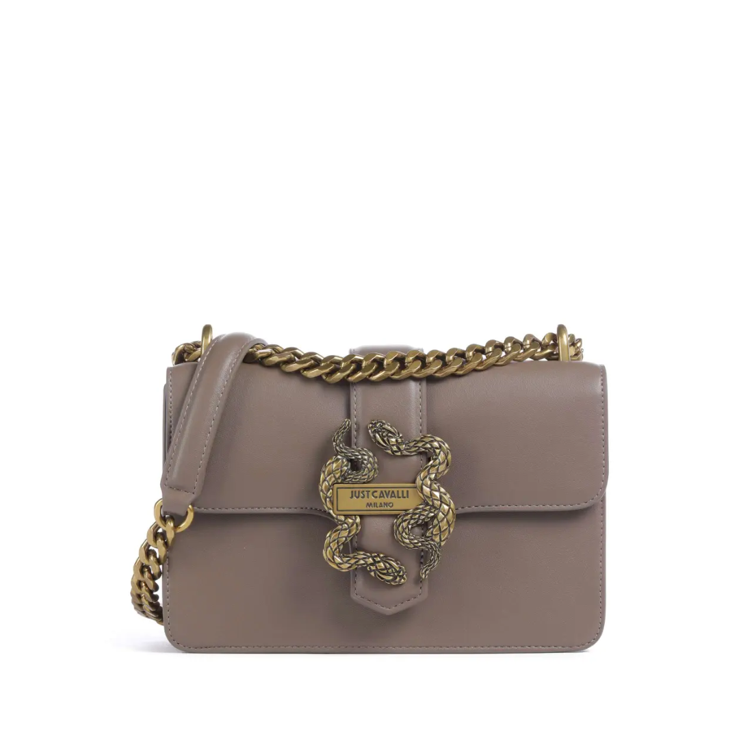 Just Cavalli shoulder bag featuring a gold-tone vintage-look chain available at Lestyle Boutique Melbourne