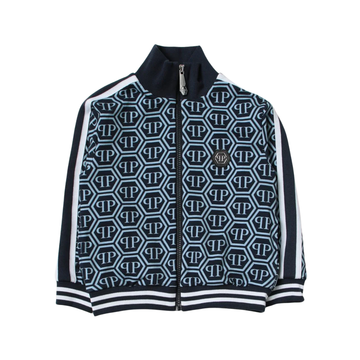 Philipp Plein monogram jacket for kids featuring hexagon PP logo pattern available at Lestyle Boutique Melbourne