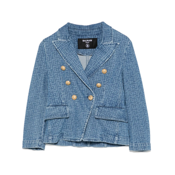BALMAIN kids denim jacket with gold-tone double-breasted buttons available at Lestyle Boutique Melbourne