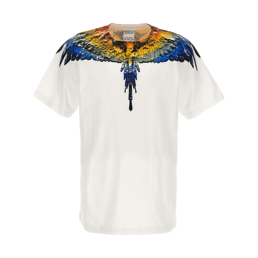 Marcelo Burlon T-Shirt featuring colorful wings graphic available at Lestyle Boutique Melbourne